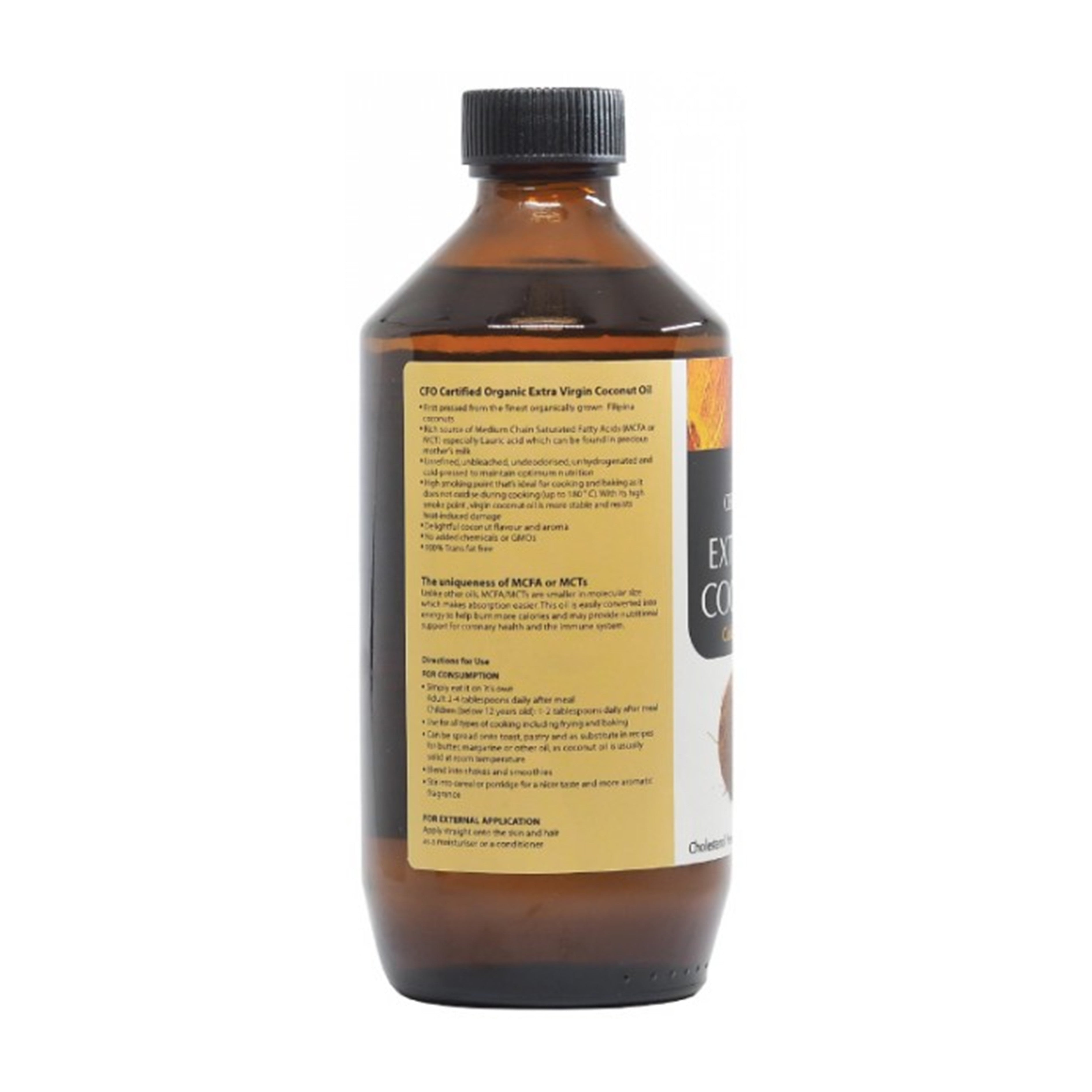 Country Farm Certified Organic Extra Virgin Coconut Oil (500ml) - Cold Pressed and Unrefined