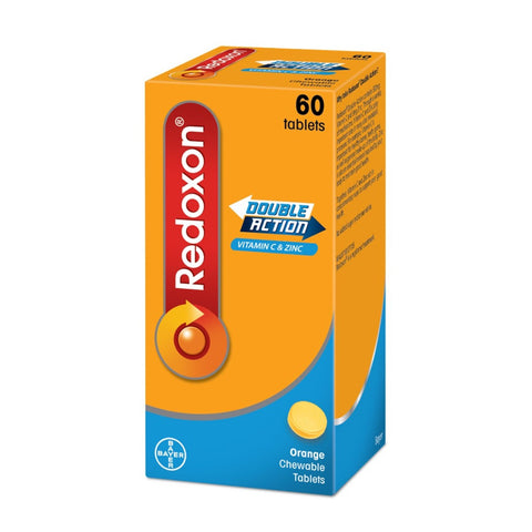 Redoxon Double Action (Vitamin C and Zinc) Chewable Tablet 60's (Orange Flavour)