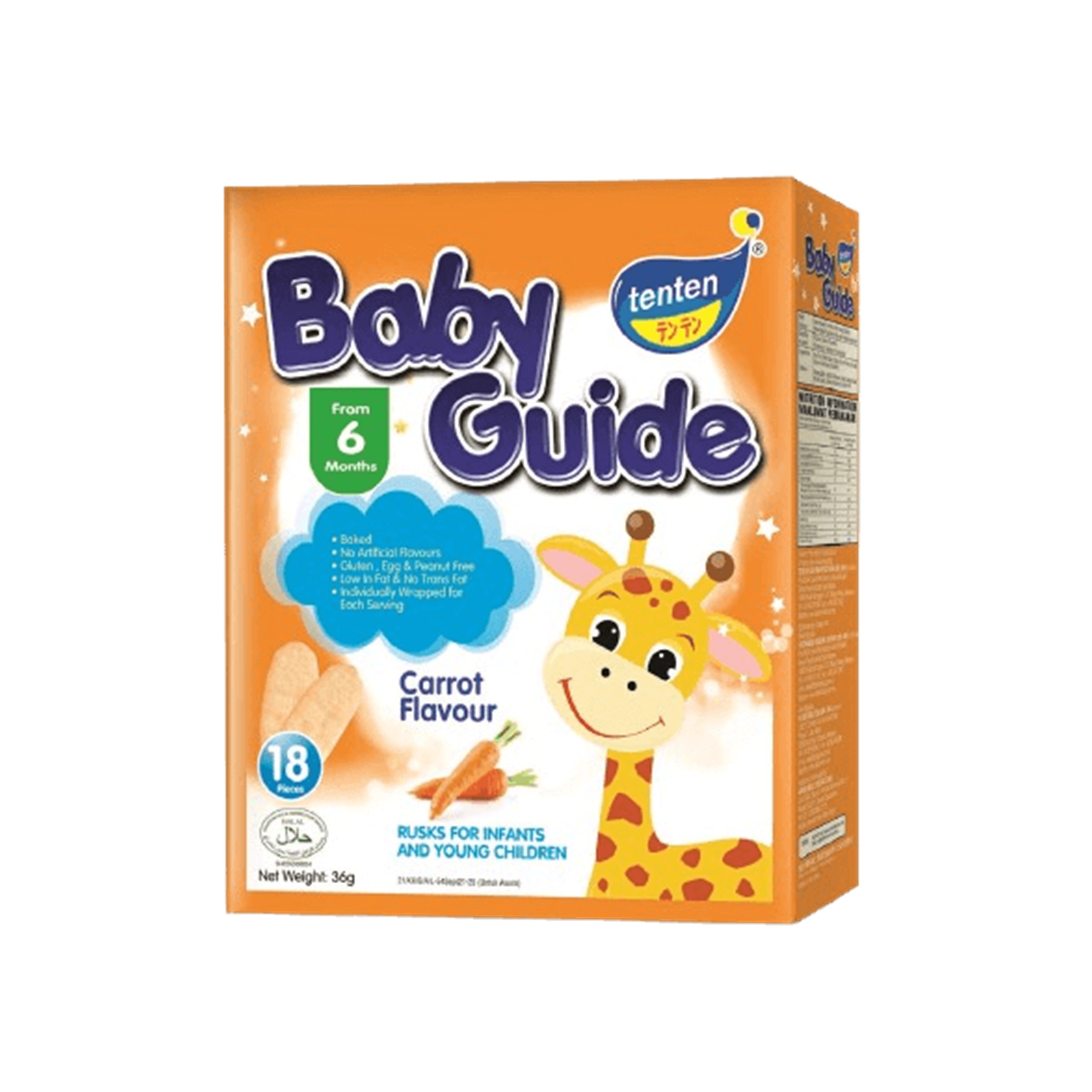 Tenten Baby Guide Rice Rusks (Carrot) 36g