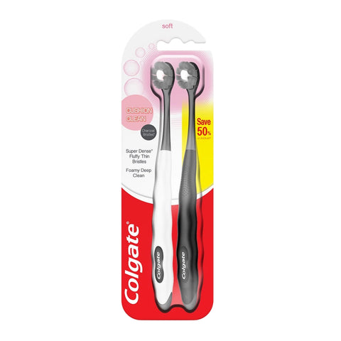 Colgate Cushion Clean Charcoal Toothbrush (Soft) 2's