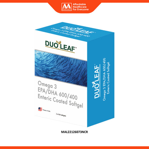 Duoleaf Omega 3 EPA/DHA 600/400 Enteric Coated Softgel 2x100's