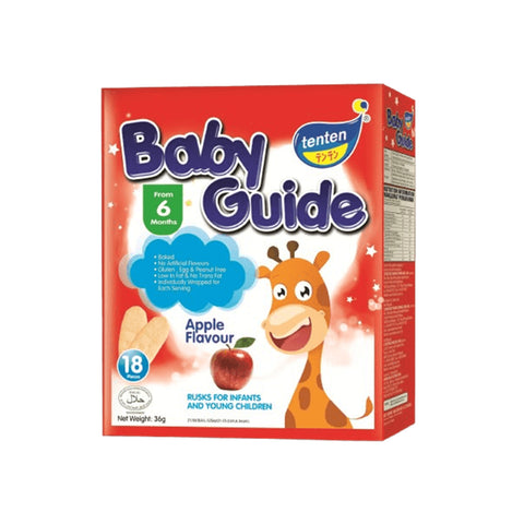 Tenten Baby Guide Rice Rusks (Apple) 36g 9x2's - For 6 Months+