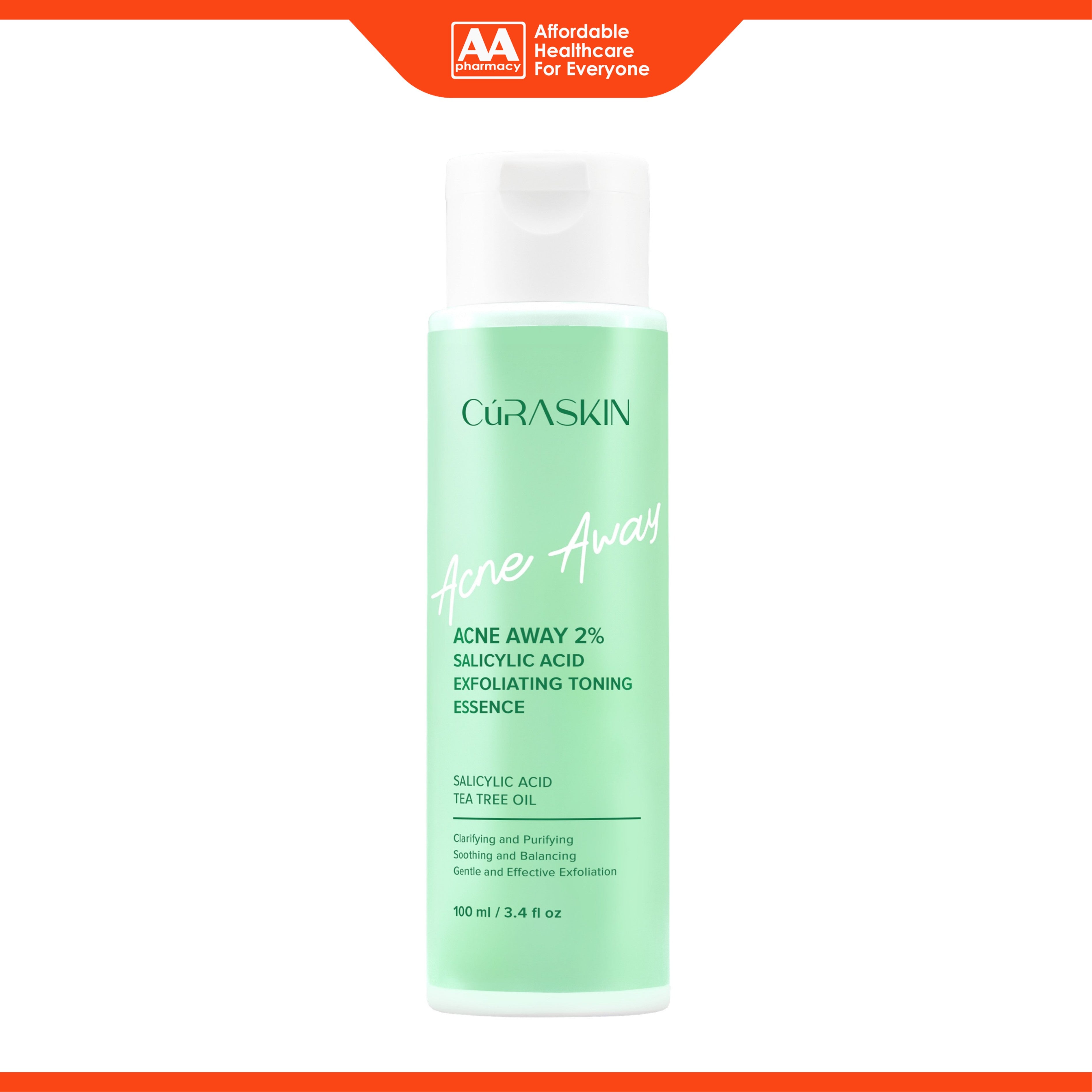 Curaskin Acne Away 2% Salicylic Acid Exfoliating Toning Essence 100mL