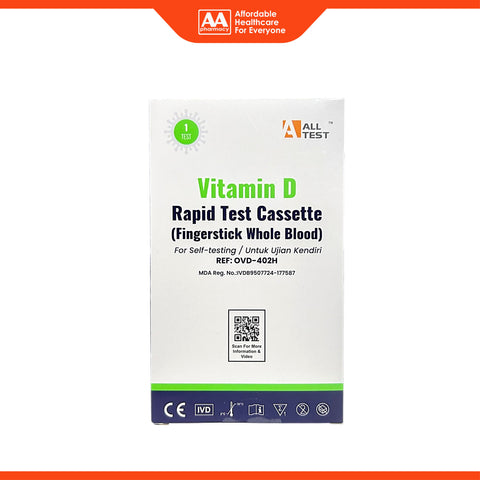 ALLTEST Vitamin D Rapid Test Cassette (Fingerstick Whole Blood) 1's - Self-Testing for Vitamin D Deficiency