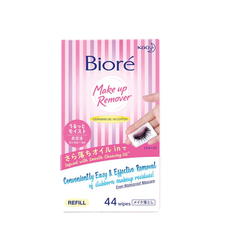 Biore Cleansing Oil-In-Cotton Makeup Remover Wipes Refill 44's