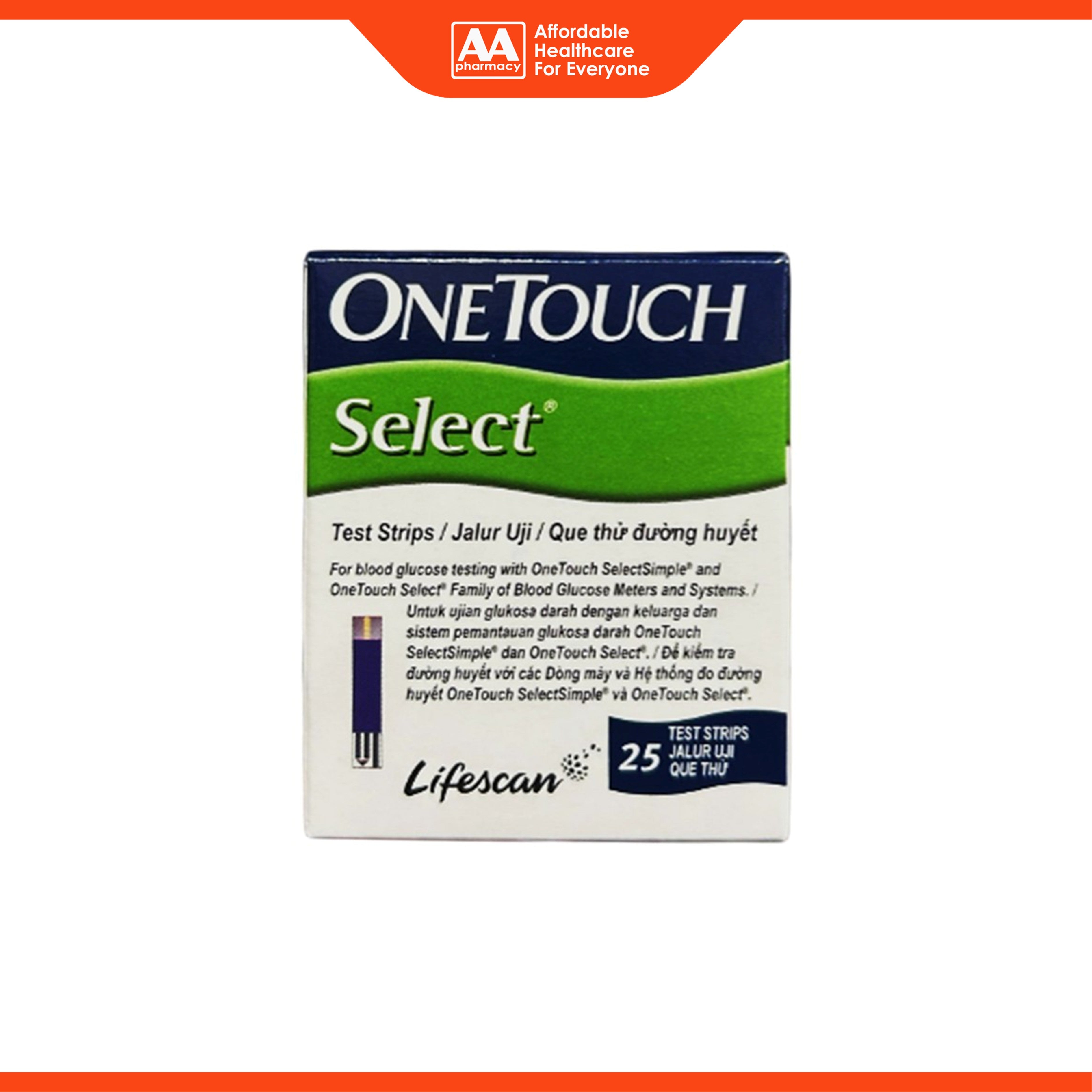OneTouch Select Glucose Test Strip 25's