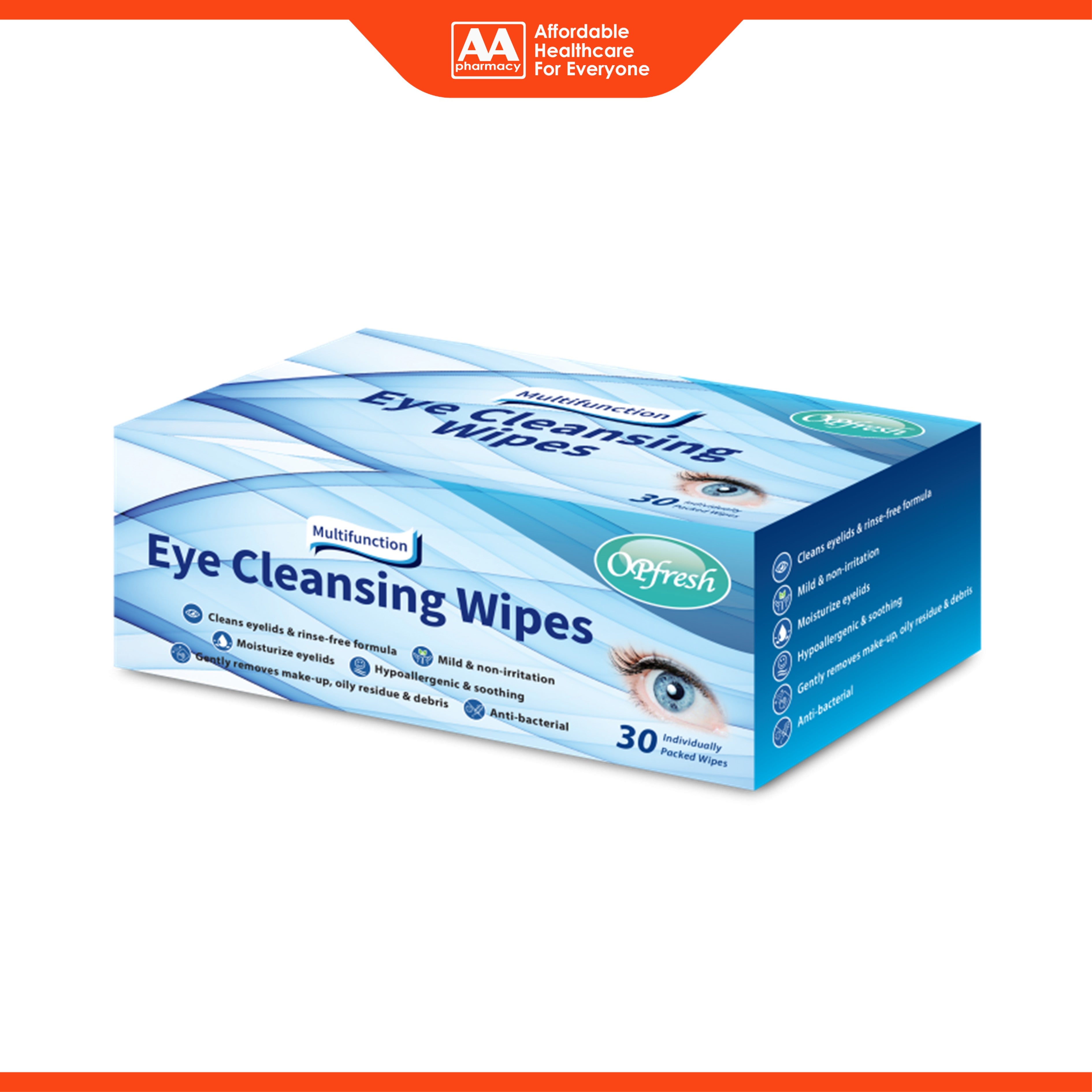 OPfresh Multi Action Eye Cleansing Wipes 30's