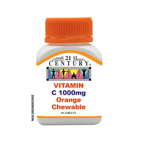 21st Century Vitamin C 1000mg Orange Chewable Tablet 60's