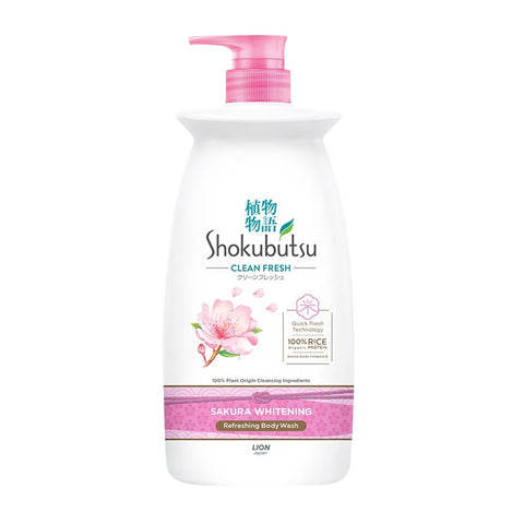 Shokubutsu Clean Fresh Refreshing Body Wash 800g Refill - Sakura Whitening