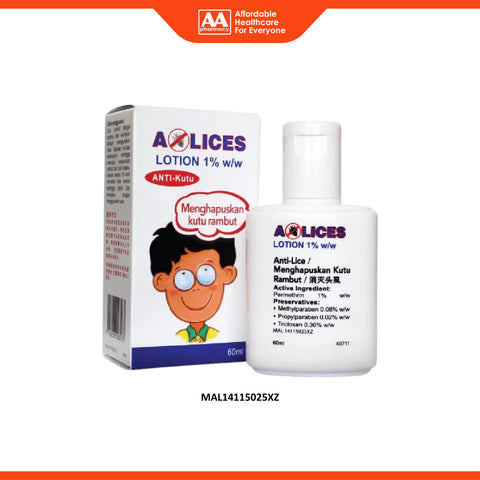 A-Lices Lotion (Permethrin 1% w/w) 60mL (Anti-Lice)