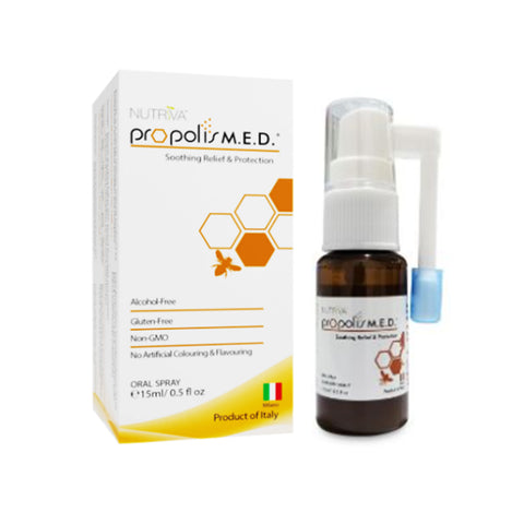 Nutriva Propolis M.E.D. Oral Spray 15mL (Soothing Relief and Protection)