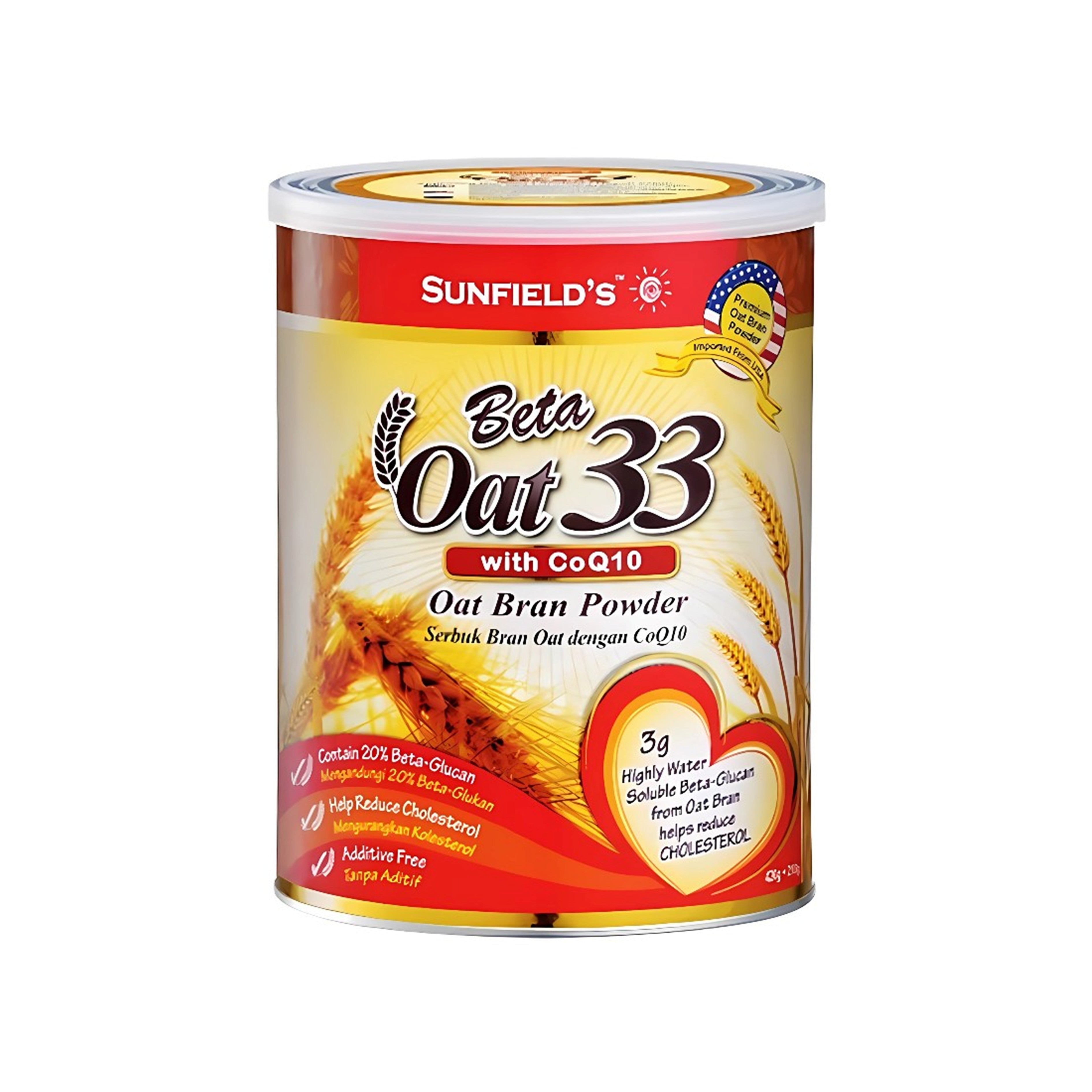 Sunfield's Beta Oat 33 with CoQ10 Oat Bran Powder 420g [FOC 210g]