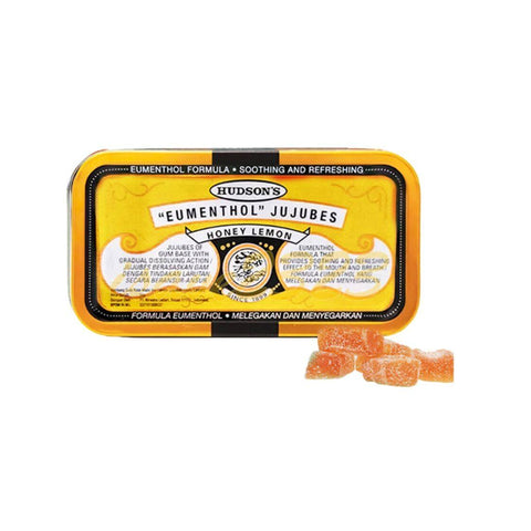 Hudson's Eumenthol Jujubes (Honey Lemon) 50g (Tin)