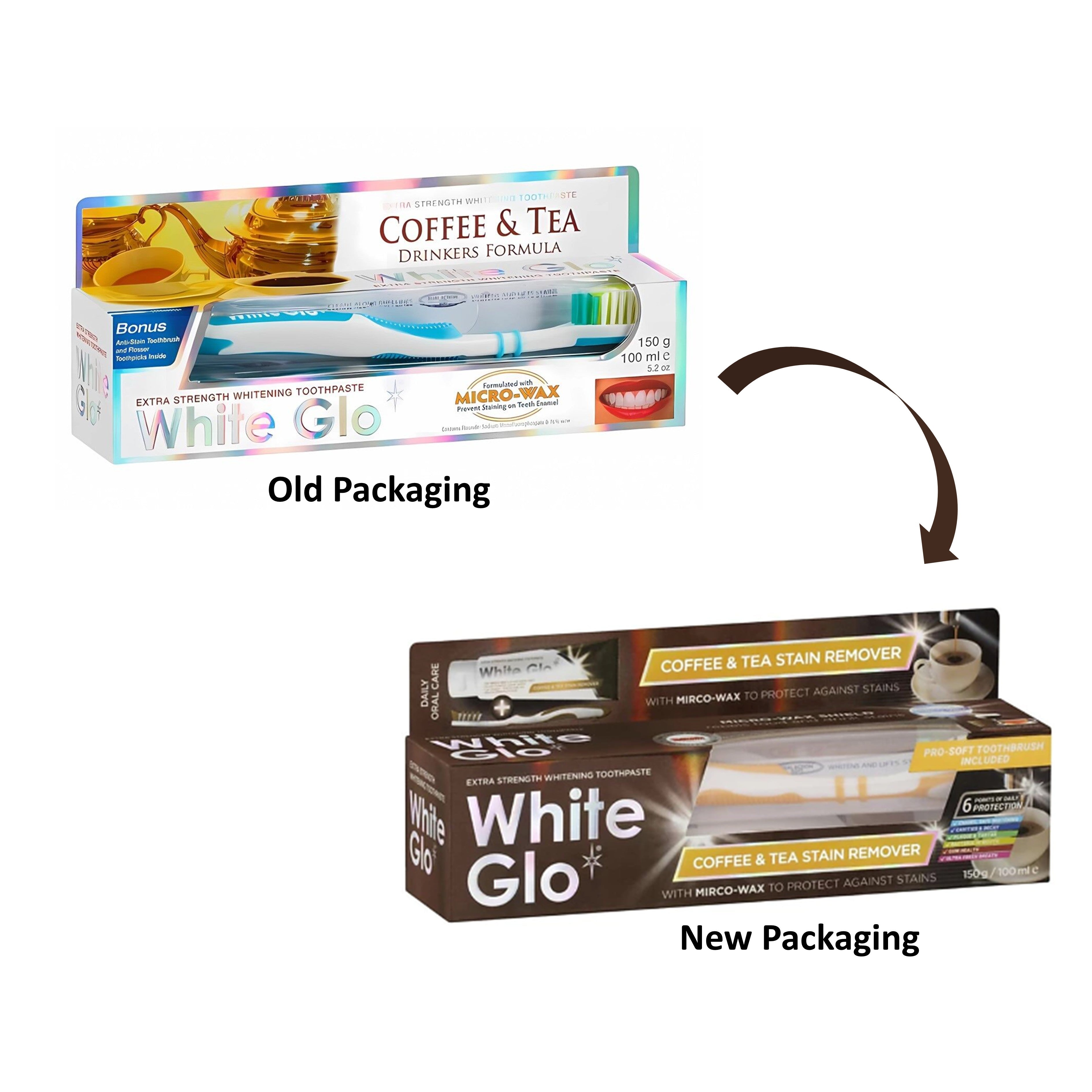 White Glo Extra Strength Whitening Coffee and Tea Stain Remover Toothpaste 150g
