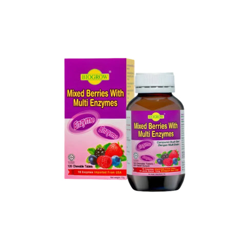 Biogrow Mixed Berries With Multi Enzymes Chewable Tablet 120's
