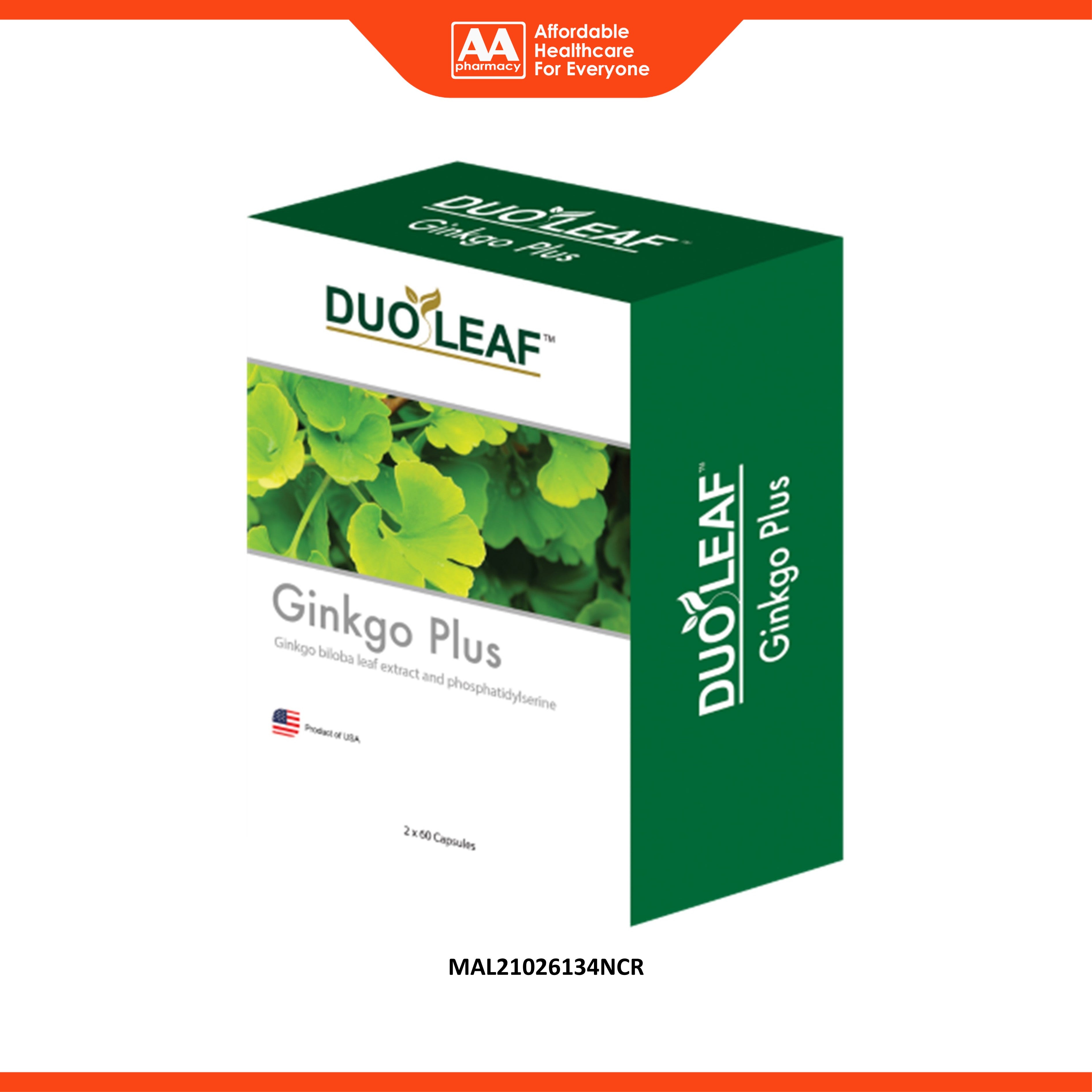 Duoleaf Ginkgo Plus Capsule 2x60’s