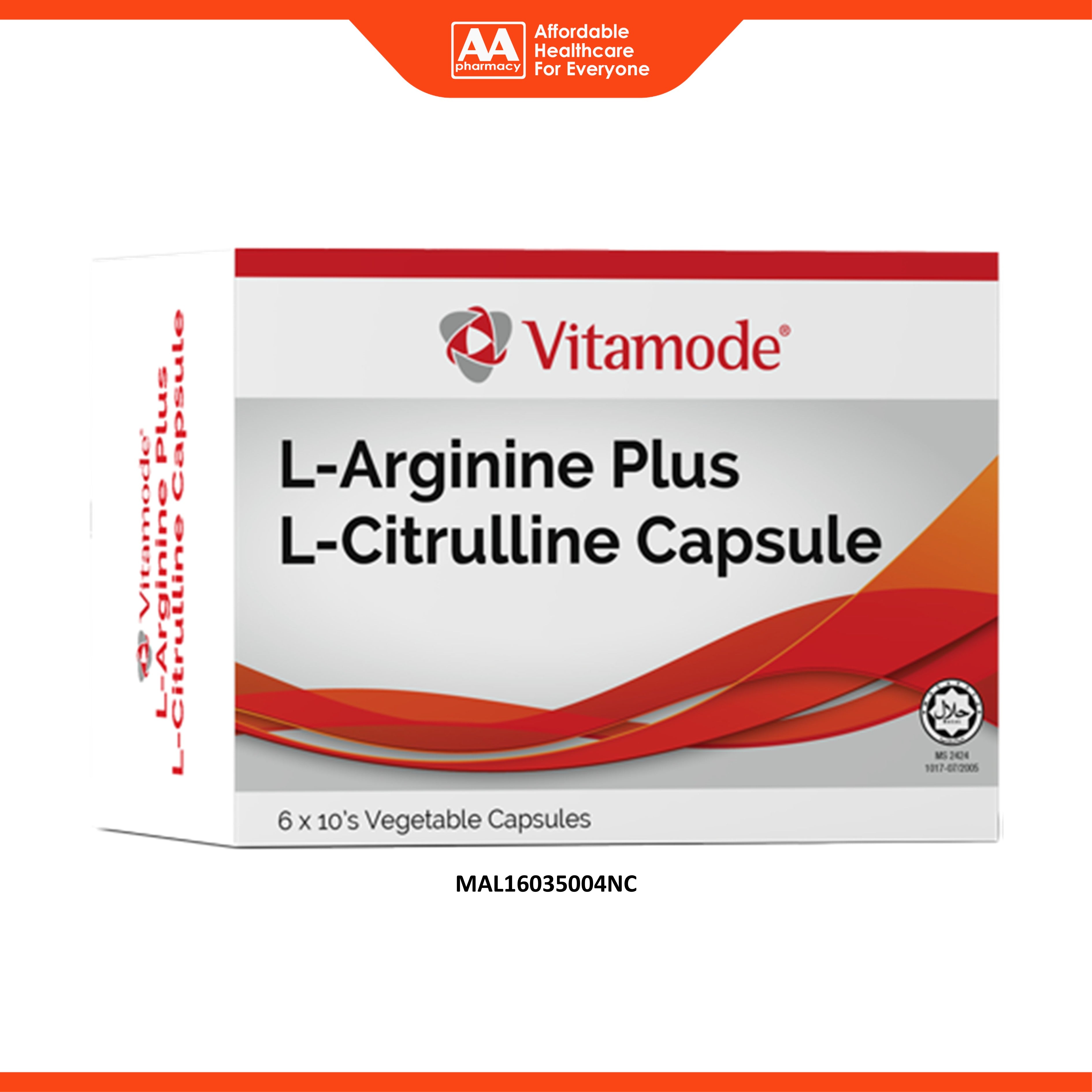 Vitamode L-Arginine Plus L-Citrulline Vegecapsule 6x10's