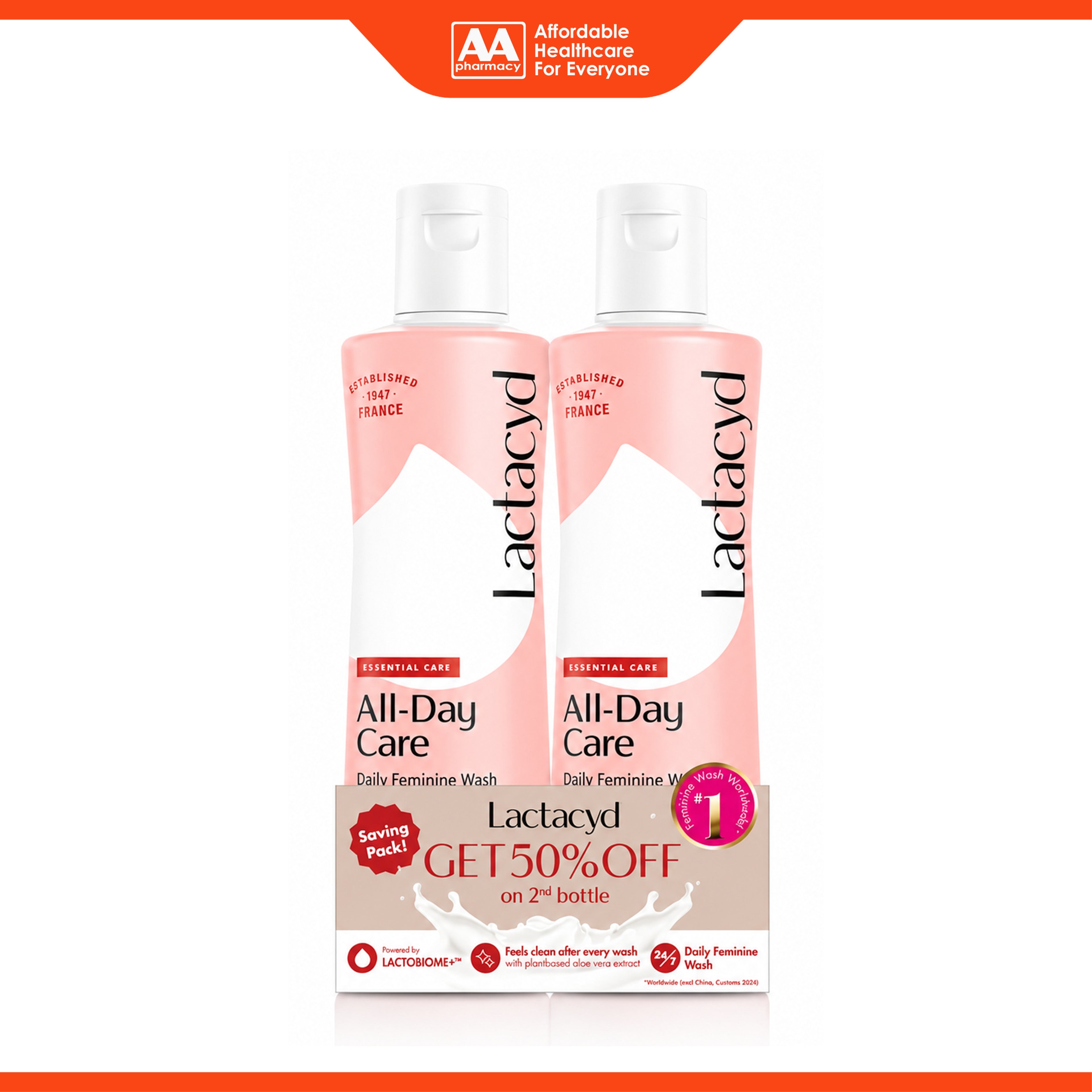 Lactacyd All-Day Care Daily Feminine Wash 250mLx2's