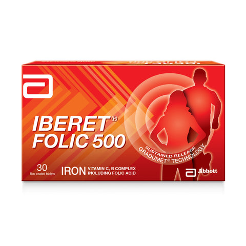 Iberet® Folic 500 Film Coated Tablet 30's