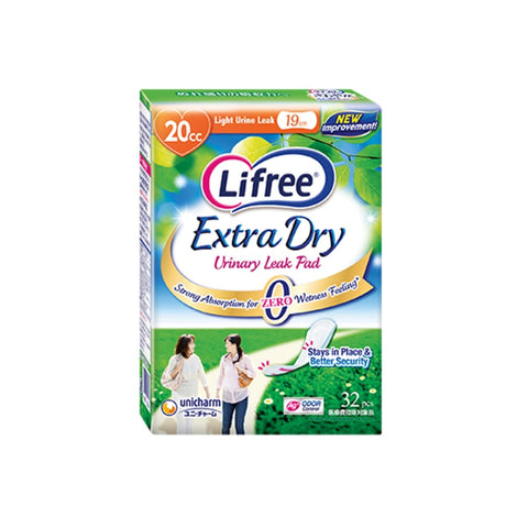 Lifree Extra Dry Urinary Leak Pad (Light Urine Leak 20cc, 19cm) 32's