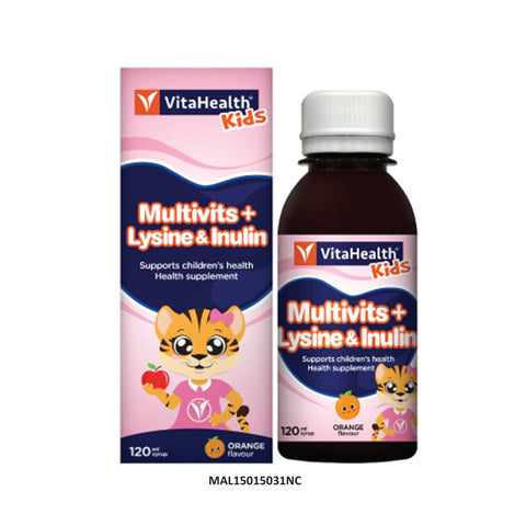 VitaHealth Kids Multivits Plus Lysine & Inulin Syrup (Orange Flavour) 120mL