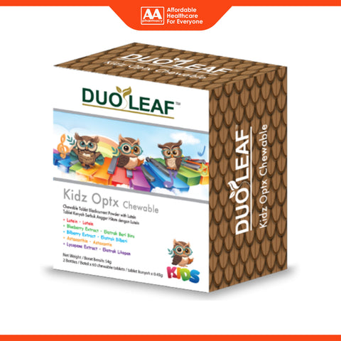 Duoleaf Kidz Optx Chewable Tablet 2x60's (Blackcurrant Flavour)