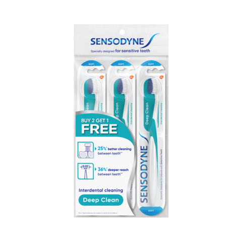 Sensodyne Toothbrush (Deep Clean, Soft) 2+1's