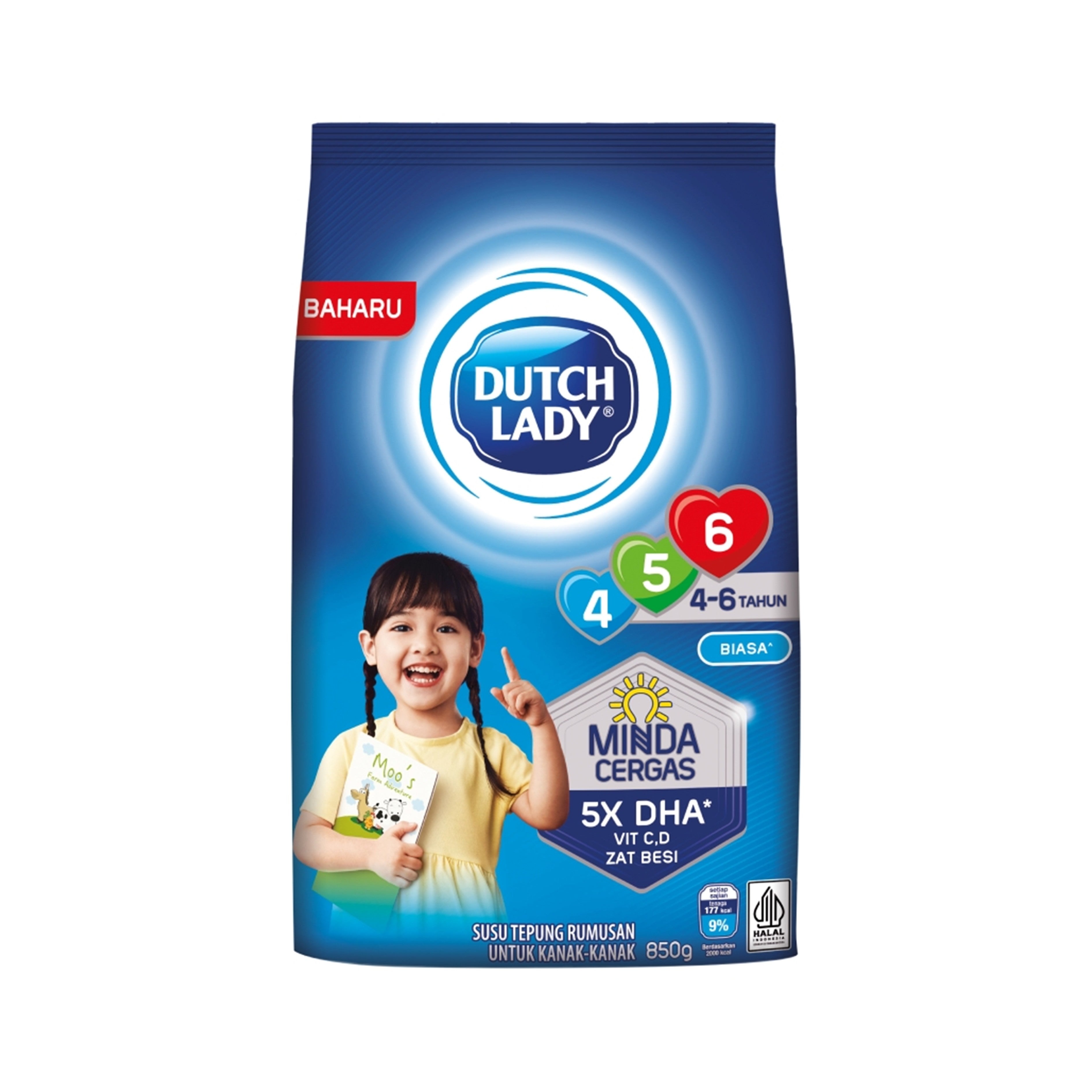 Dutch Lady Growing Up Milk 456 (Plain Flavour) 850g (For Children 4-6 Years)