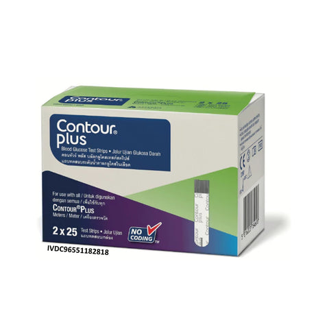 Contour Plus Blood Glucose Test Strips 2x25's