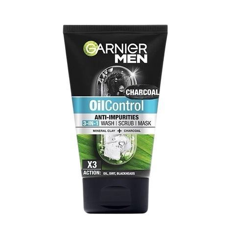 Garnier Men Turbolight Oil Control 3 In 1 Charcoal Face Wash 100mL