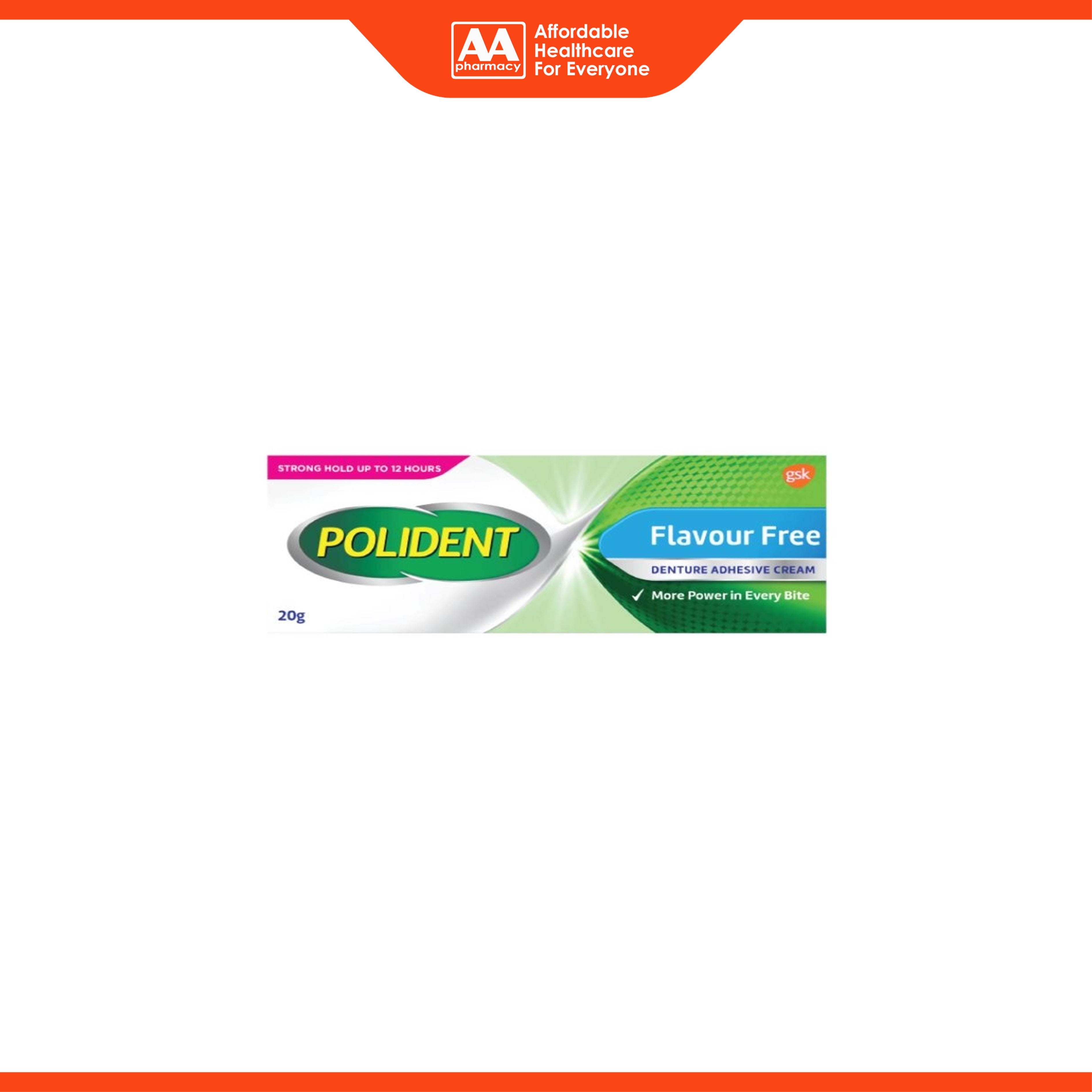 Polident Denture Adhesive Cream - Flavour Free (20g)