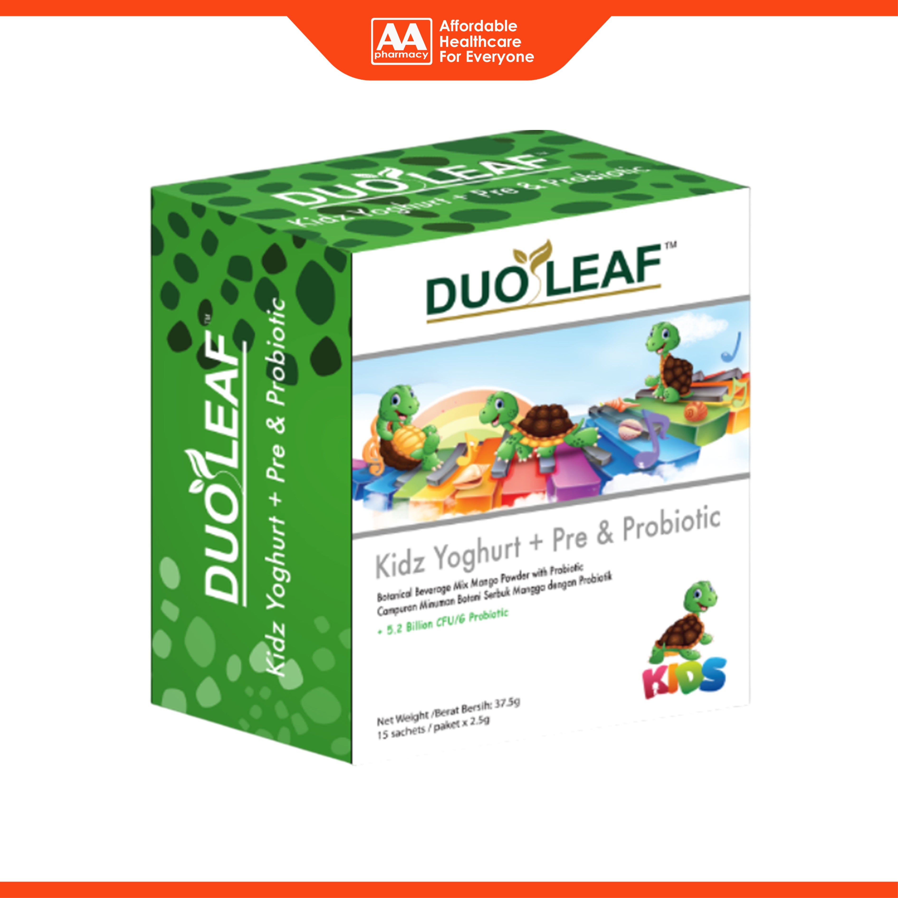 Duoleaf Kidz Yoghurt + Pre and Probiotic Sachet 15's