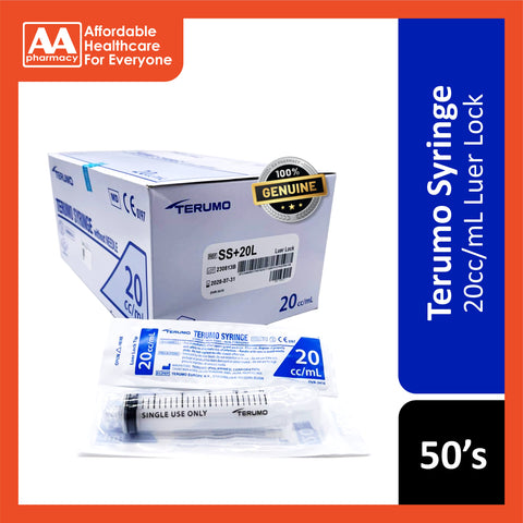 Terumo Syringe 20cc/mL 50's (Luer Lock/Eccentric Luer Slip)