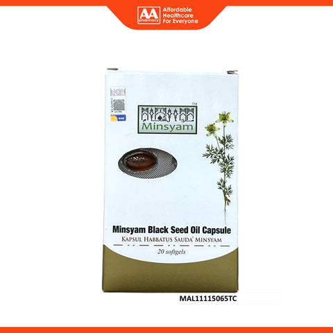 Minsyam Black Seed Oil (Habbatus Sauda) 500mg Softgel Capsule 20's