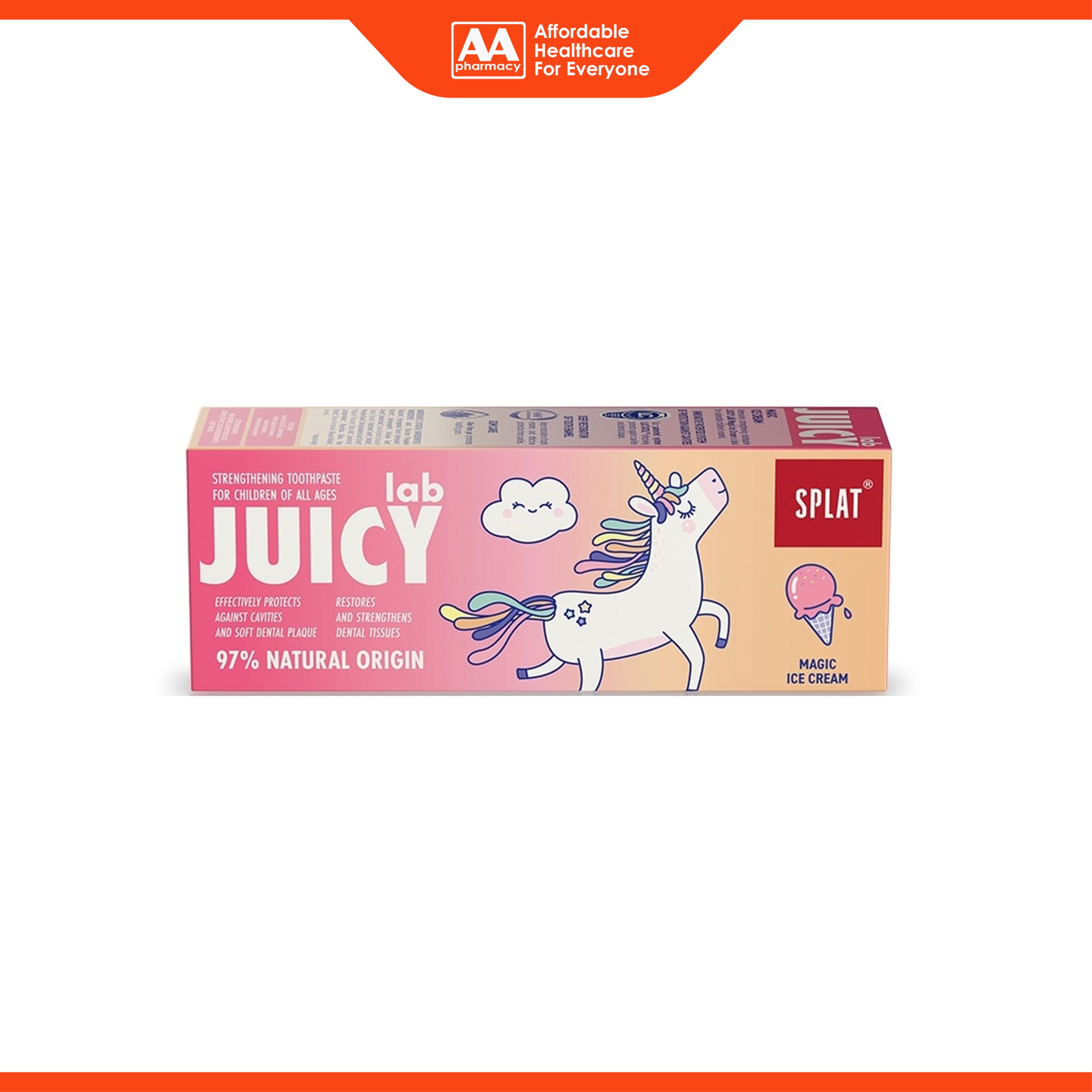 Splat Juicy Lab Strengthening Toothpaste - Magic, Ice Cream (80g) [For Children of All Ages]