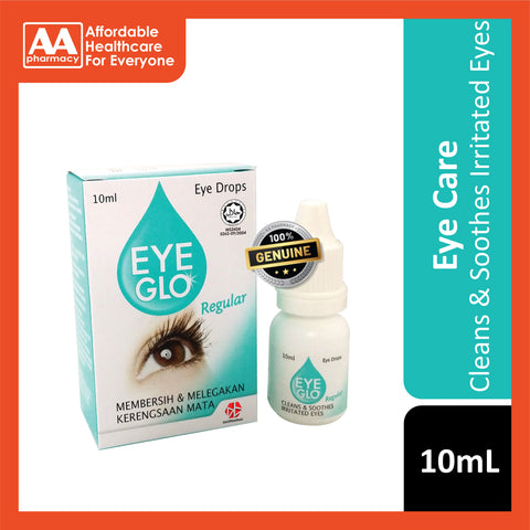 Eye Glo Regular Eye Drops 10mL (Cleans and Soothes Irritated Eyes)