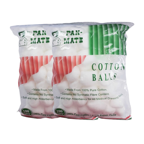 Pan-Mate Cotton Balls 2x100's [Twinpack]