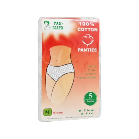 Pan-Mate Cotton Panties Size M 5's (66-81cm / 26-32 inches)