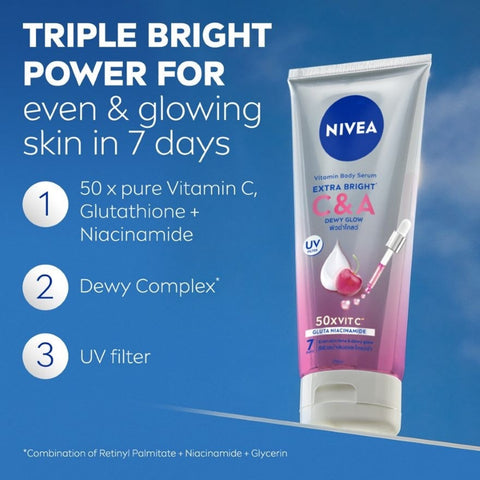 Nivea Extra Bright C&A Dewy Glow Vitamin Body Serum 300mL