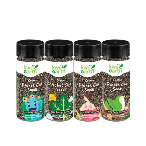 Love Earth Organic Pocket Chia Seeds 28gx4's [New Packaging]