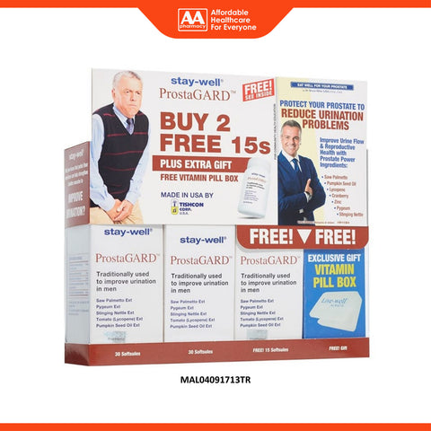 Stay-Well ProstaGARD Softsule 2x30's+15's FOC Vitamin Pill Box 1's
