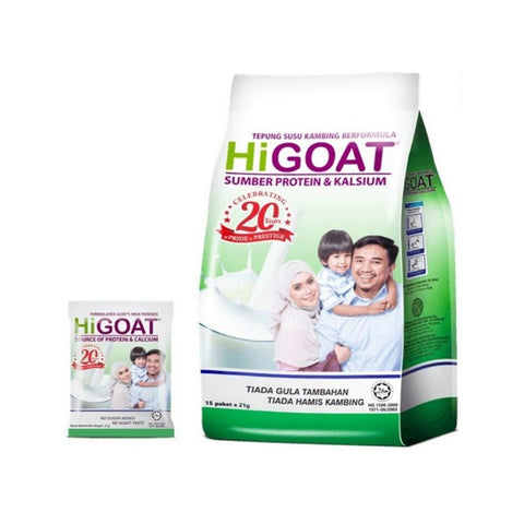 HiGOAT Formulated Goat's Milk Powder Sachet 21gx15's