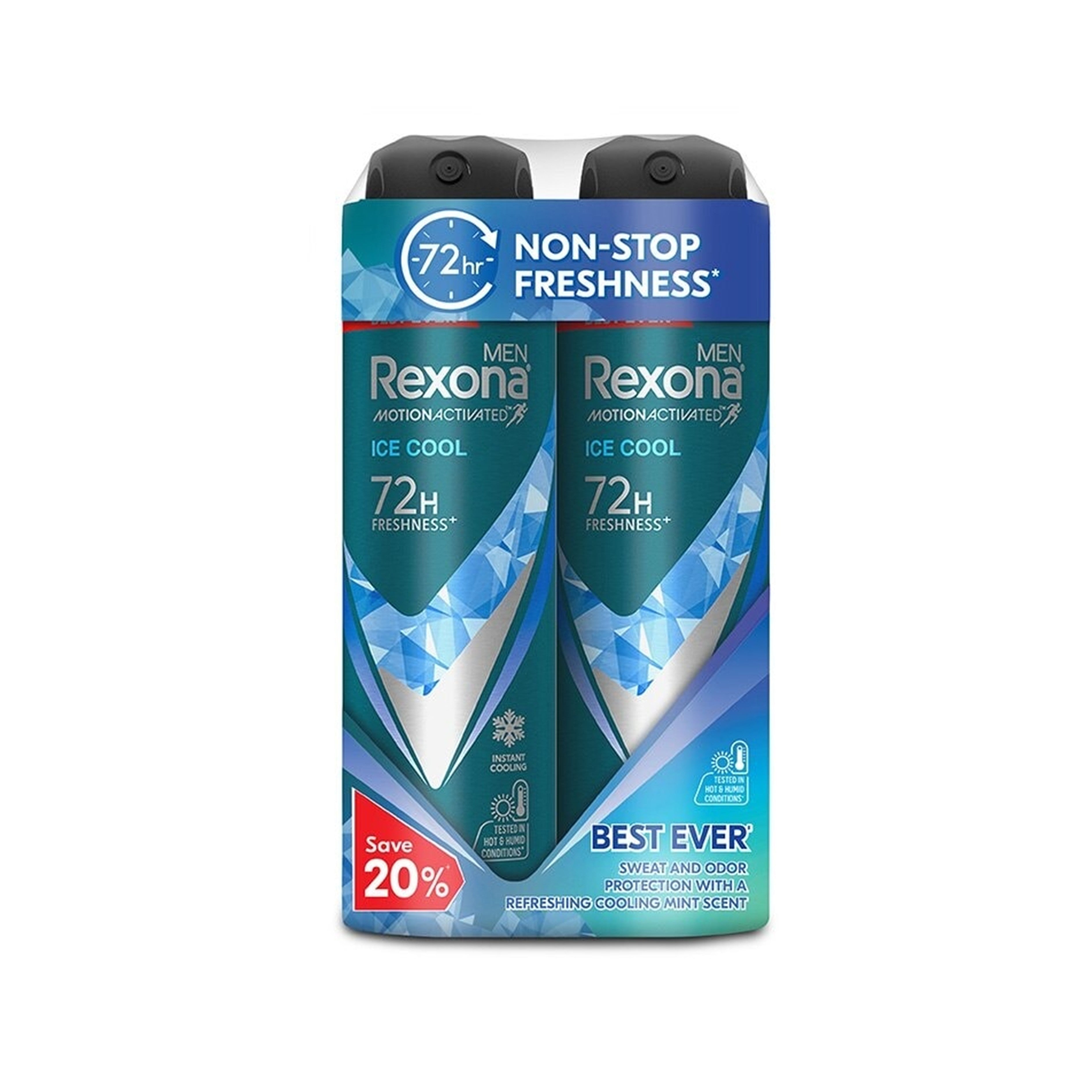 Rexona Men Antiperspirant Spray (Ice Cool 72H Freshness) 135mLx2's [Twinpack]