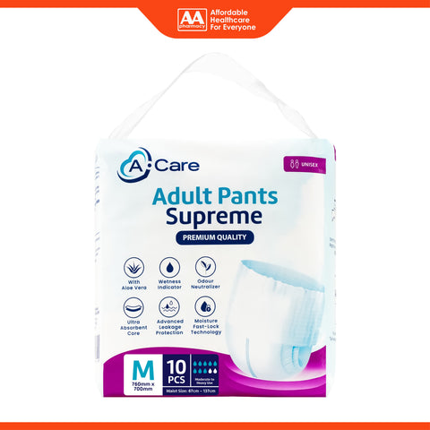 A-Care Supreme Adult Pants Size M 10's (67-137cm)
