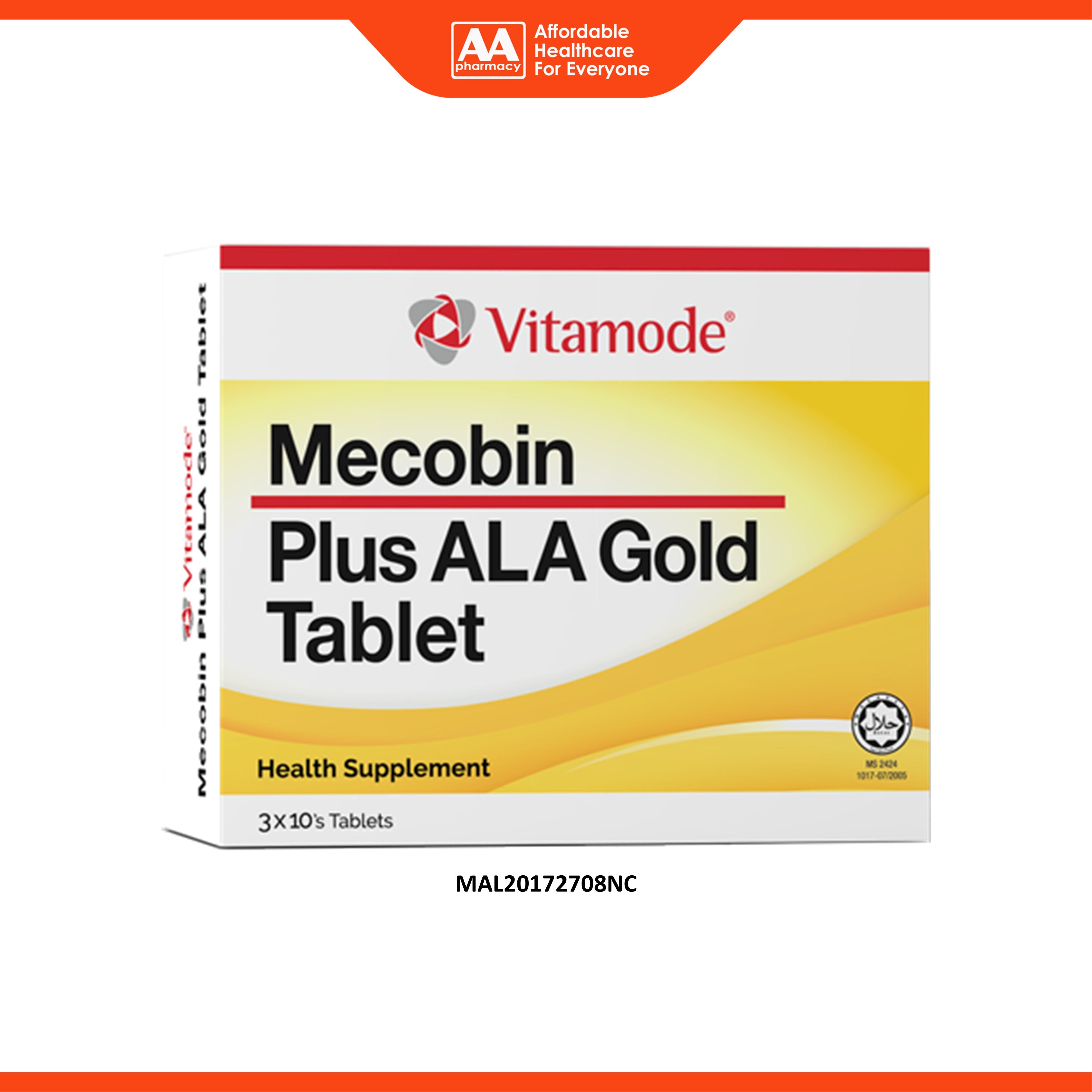 Vitamode Mecobin Plus ALA Gold Tablet 3x10's