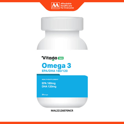 Vitago365 Omega 3 EPA 180 / DHA 120 Softgel 30's