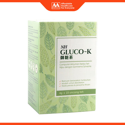 NH Gluco-K Botanical Beverage Mix Green Tea with Gymnema Sylvestre Tea Bag 4gx23's