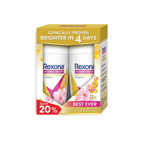 Rexona Vitamin + Bright Antiperspirant Roll On (Sakura Radiance) 45mLx2's [Twinpack]