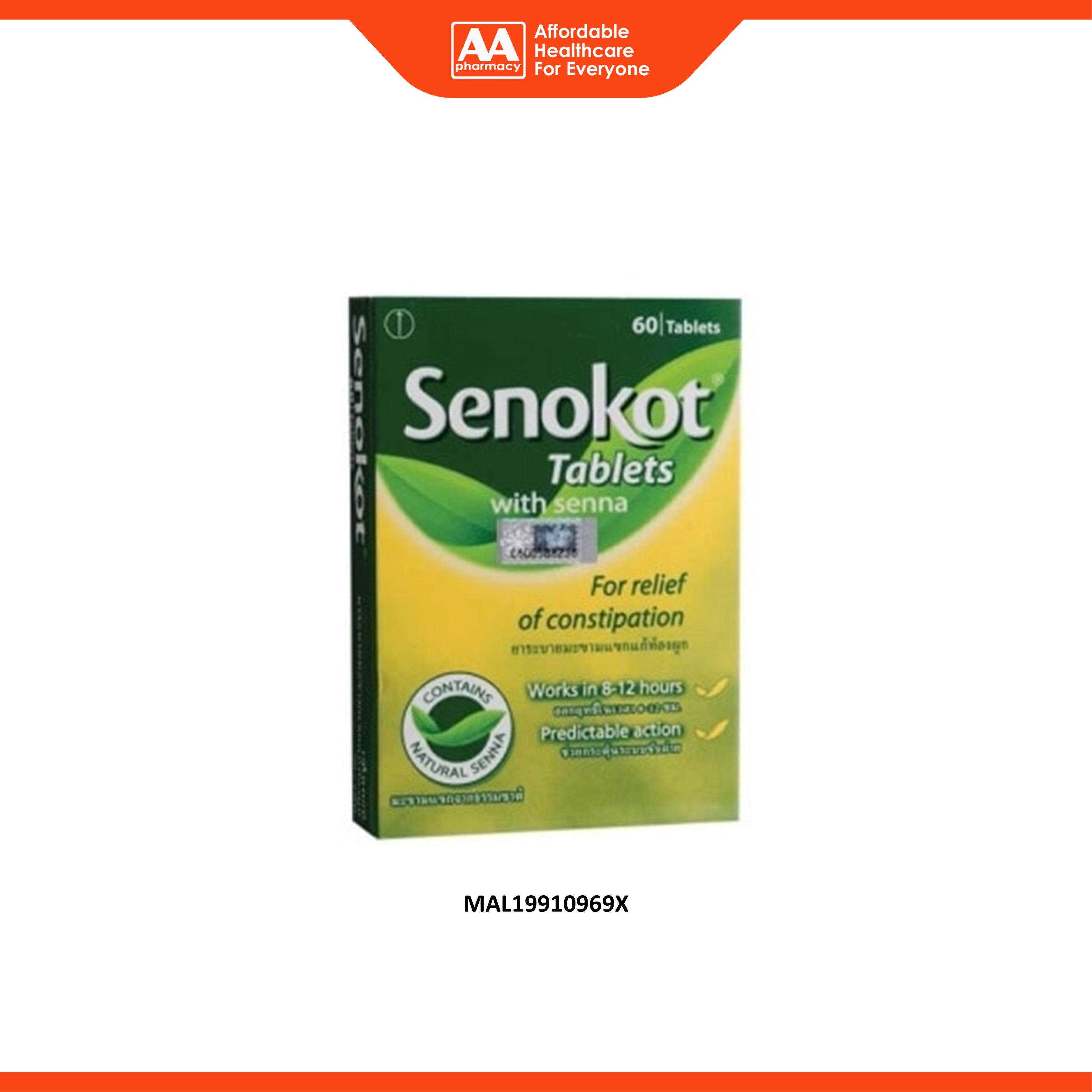Senokot (with Senna) Tablet 60's (For Relief of Constipation)