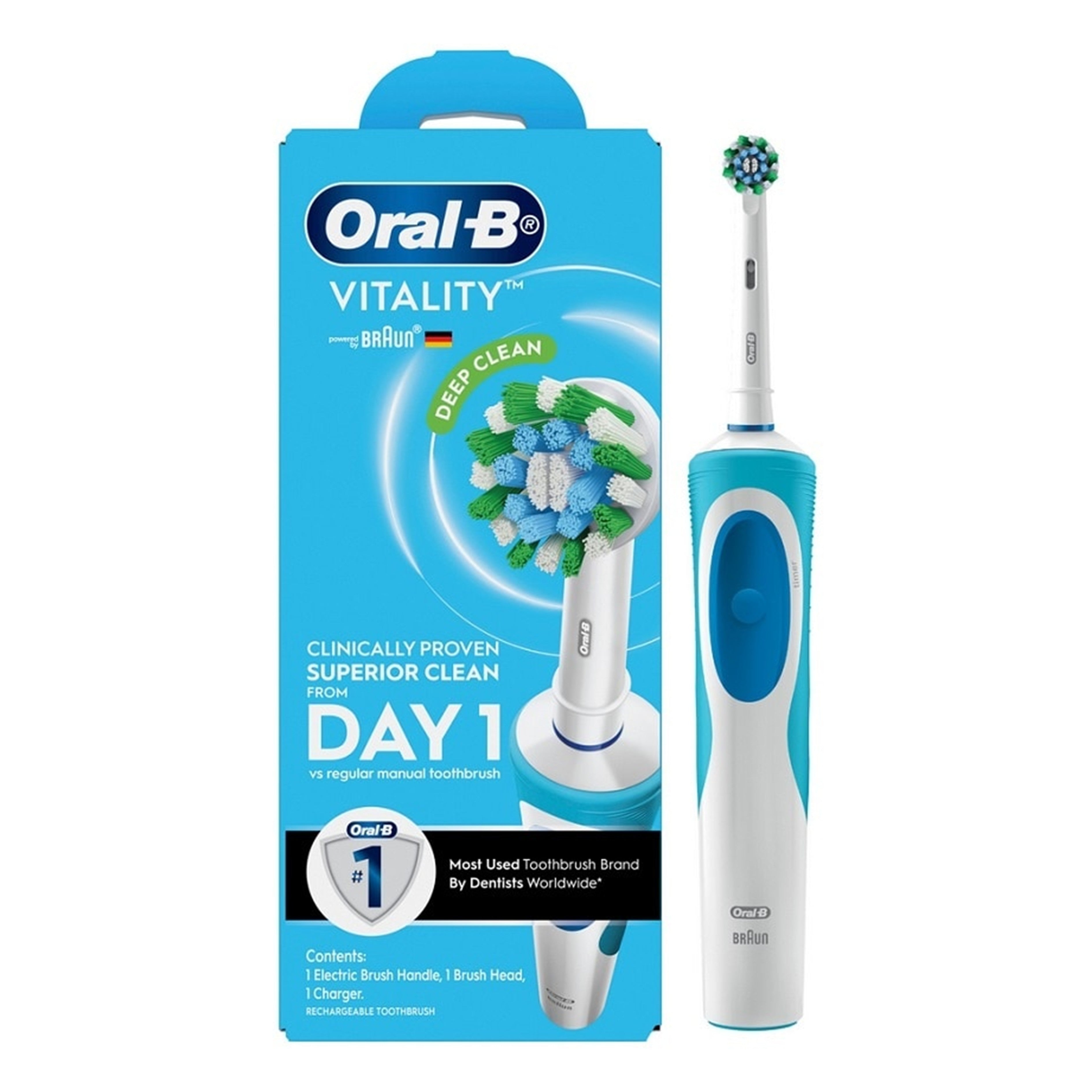 Oral-B Vitality (Deep Clean) Rechargeable Toothbrush (1 Handle, 1 Brush Head, 1 Charger)